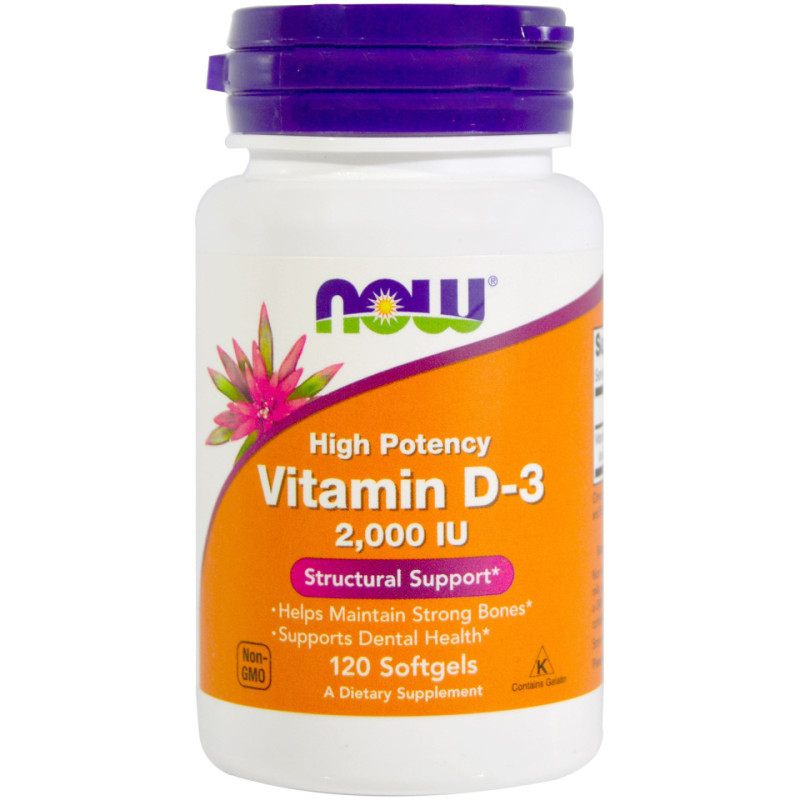 NOW Foods Vitamin D3 2000 IU 120 softgels