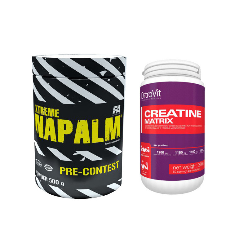 FA Xtreme Napalm Pre Contest 500g + Ostrovit Creatine Matrix 300g