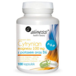 Aliness Cytrynian Magnezu z Potasem + B6 (p-5-p) 100 kaps.