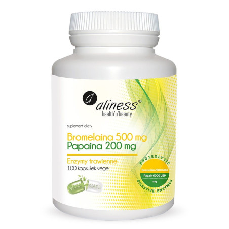 Aliness Bromelaina, Papaina 100 vkaps.